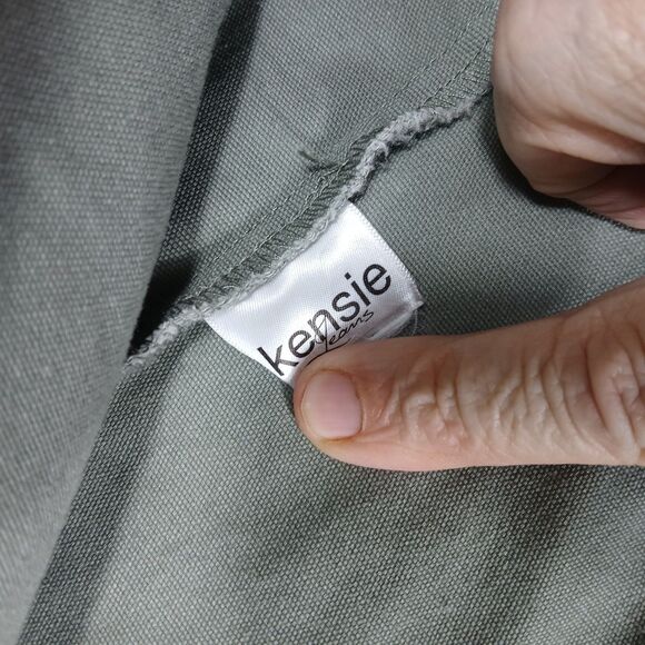 Kenzie Jeans Olive‎ Green Denim Snap Up Utility Jacket Size XL Style ENG02287X - Picture 12 of 13